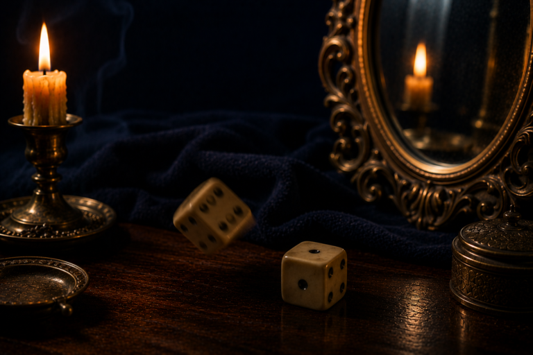 Antique ivory dice symbolising the pull of chance in trading addiction psychology